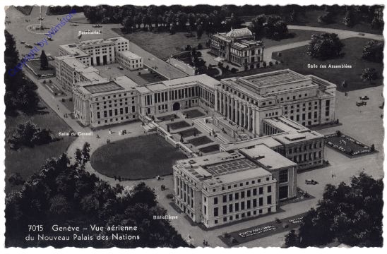 Genf, Vue aerienne du Nouveau Palais des Nations