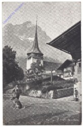 ak159508 Gstaad, Gsteig, Dorfplatz mit Kirche