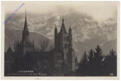 Lausanne, La Cathedrale et les Alpes