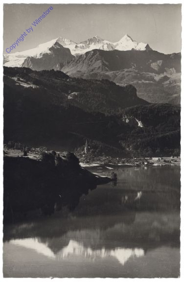 Lungern, Lungerndsee mit Wetterhorngruppe