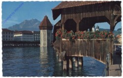 Luzern, Kapellbrücke mit Pilatus