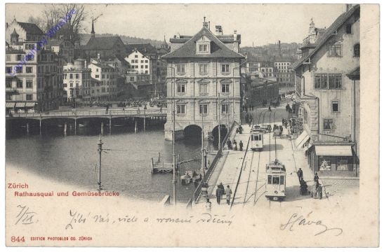 Zürich, Rathausquai und Gemüsebrücke