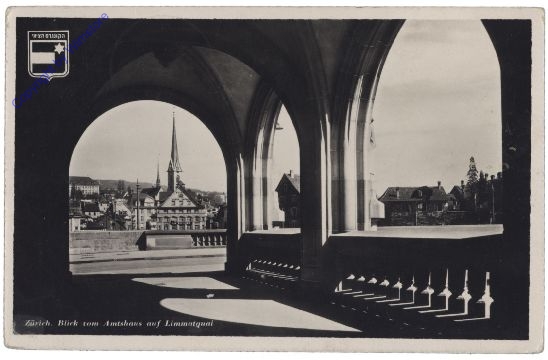 Zürich, Blick vom Amtshaus auf Limmatquai