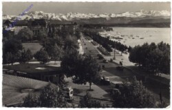 Zürich, Bellevueplatz, Utoquai und die Alpen