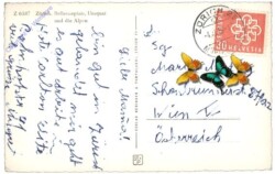 Zürich, Bellevueplatz, Utoquai und die Alpen