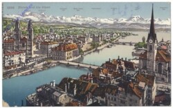 Zürich, und die Alpen