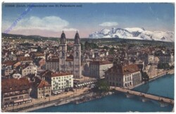 ak160071 Zürich, Grossmünster vom St. Petersturm aus