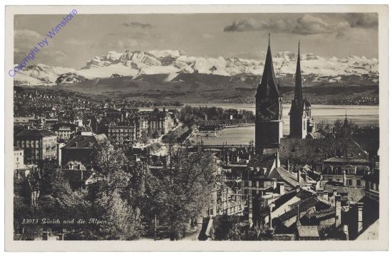 Zürich, und die Alpen