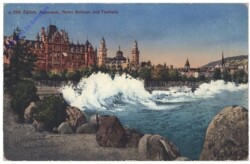 ak160090 Zürich, Alpenquai, Rotes Schloss und Tonhalle