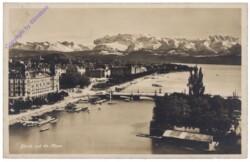 Zürich, und die Alpen