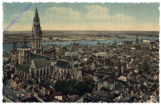 ak161000 Antwerpen, Panorama et vue sur la Cathedrale