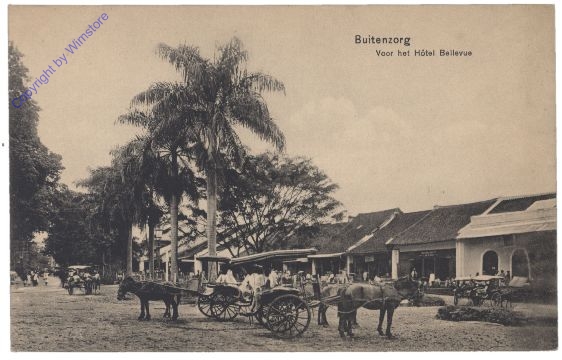 ak161223 Bogor, Buitenzorg, voor het hotel Bellevue