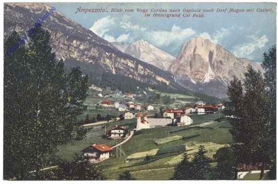 Cortina d'Ampezzo, Ampezzotal, Blick vom Wege Cortina nach Ospitale
