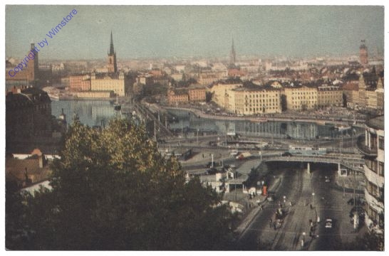 ak161587 Stockholm, Slussen fran Mosebacke Terasser