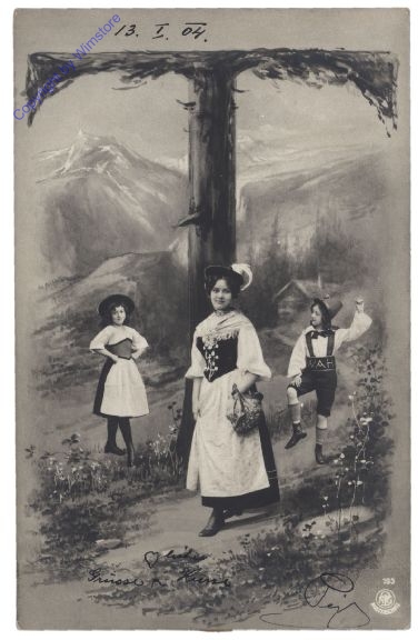 T - Dame mit zwei Kindern