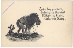 Zerbeißen probiert, ...