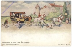 Pferdekutsche, Hochzeitsreise im Jahr 1840 mit Extrapost