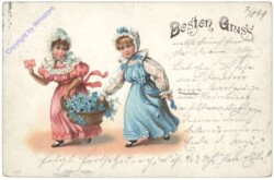 ak162594 Mädchen mit Blumenkorb