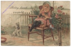 ak162631 Mädchen mit Haustieren