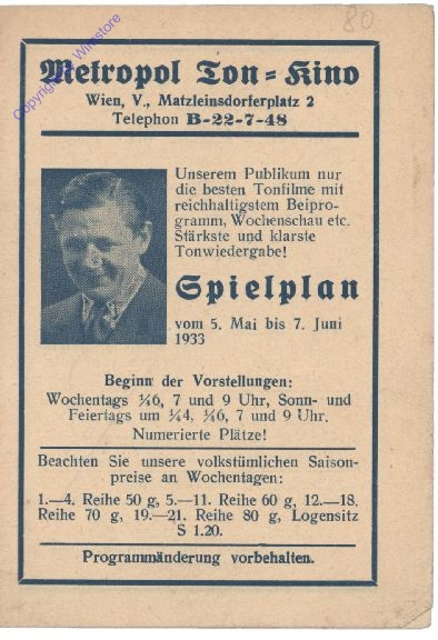 ak162684 Wien 5, Metropol Ton-Kino