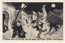 Wien 19, I kumm aus Grinzing mit an klan winzigen Affen nach Haus