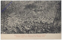 Innsbruck, Hofkirche, 21. Relief am Kaiser Max Grab: Schlacht gegen die Venezianer bei Vicenza 1513