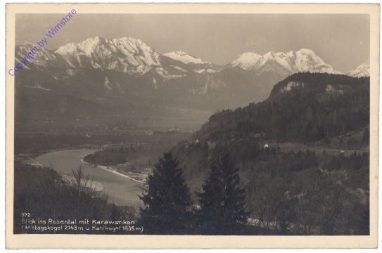 Finkenstein, Blick ins Rosental mit Karawanken