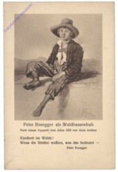 Krieglach, Peter Rosegger als Waldbub