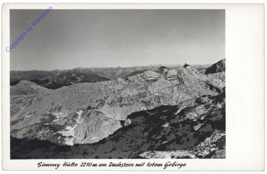 Hallstatt, Simony-Hütte am Dachstein mit totem Gebirge