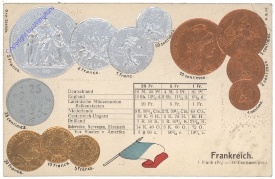 Münzkarte: Frankreich