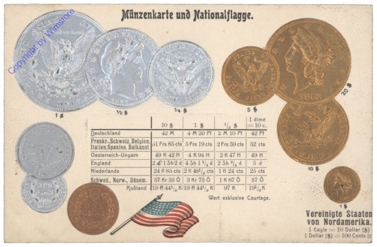 Münzkarte: Vereinigten Staaten von Nordamerika