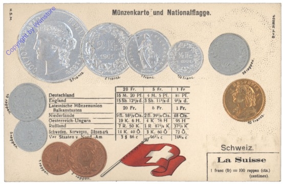 Münzkarte: Schweiz