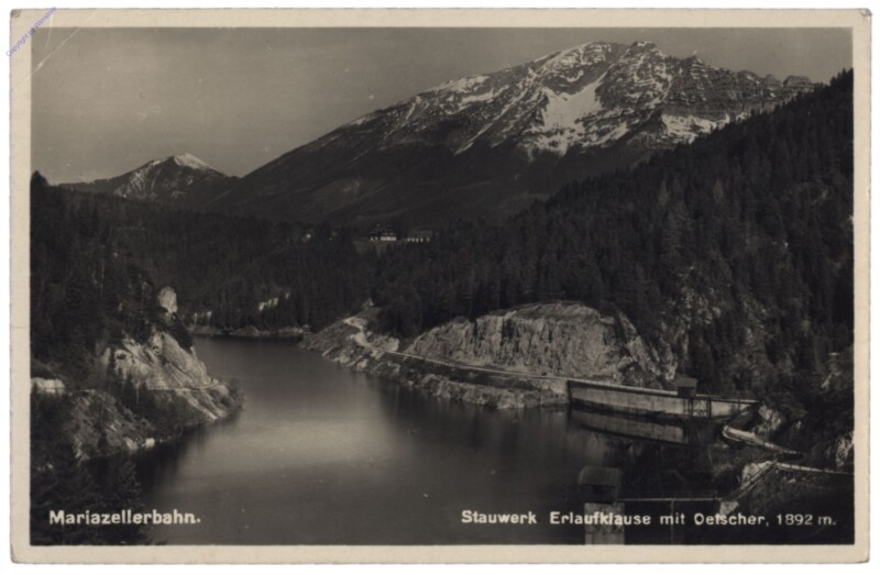 Mariazellerbahn, Stauwerk Erlaufklause mit Ötscher