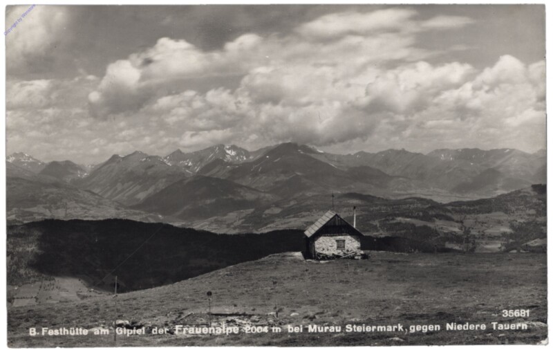 Murau, Festhütte am Gipfel der Frauenalpe
