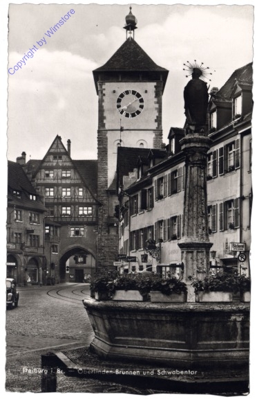 Freiburg im Breisgau, Oberlinden-Brunnen und Schwabentor