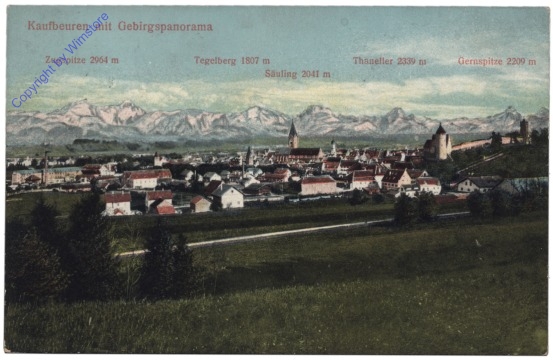 Kaufbeuren, mit Gebirgspanorama