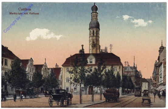Cottbus, Marktplatz mit Rathaus