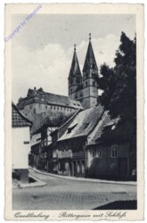 Quendlinburg, Rittergasse mit Schloß