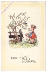 ak163990 Mädchen spricht mit Vogel