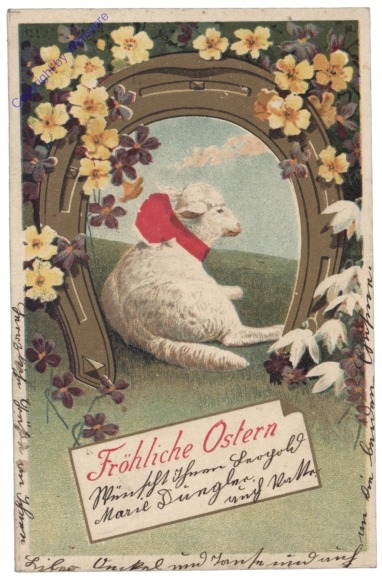 ak163996 Blumen, Hufeisen und Lamm