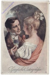 Pärchen wünscht sich Ostergrüße