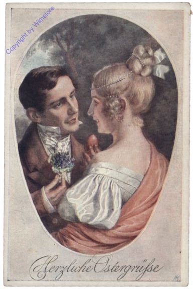 Pärchen wünscht sich Ostergrüße
