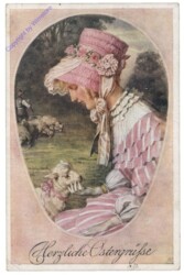 Dame mit Osterlamm