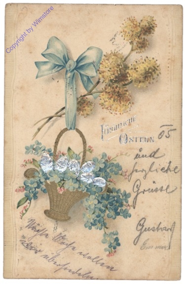 ak164009 Blumen, Korb und Eier