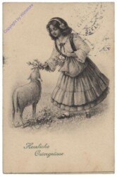 ak164020 Mädchen mit Lamm