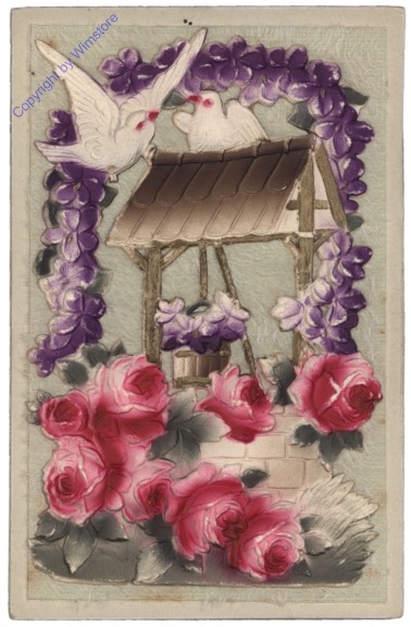 Blumen mit Brunnen
