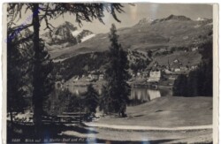 St. Moritz, Blick auf Dorf und Piz Julier