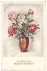 ak164466 Rosen in Vase, Geburtstag