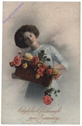 ak164485 Dame mit Blumenkisterl, Namenstag