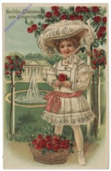 ak164522 Mädchen mit Rosen, Namenstag
